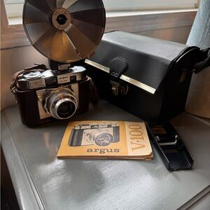 Vintage Camera Flash Unit - Black and Silver